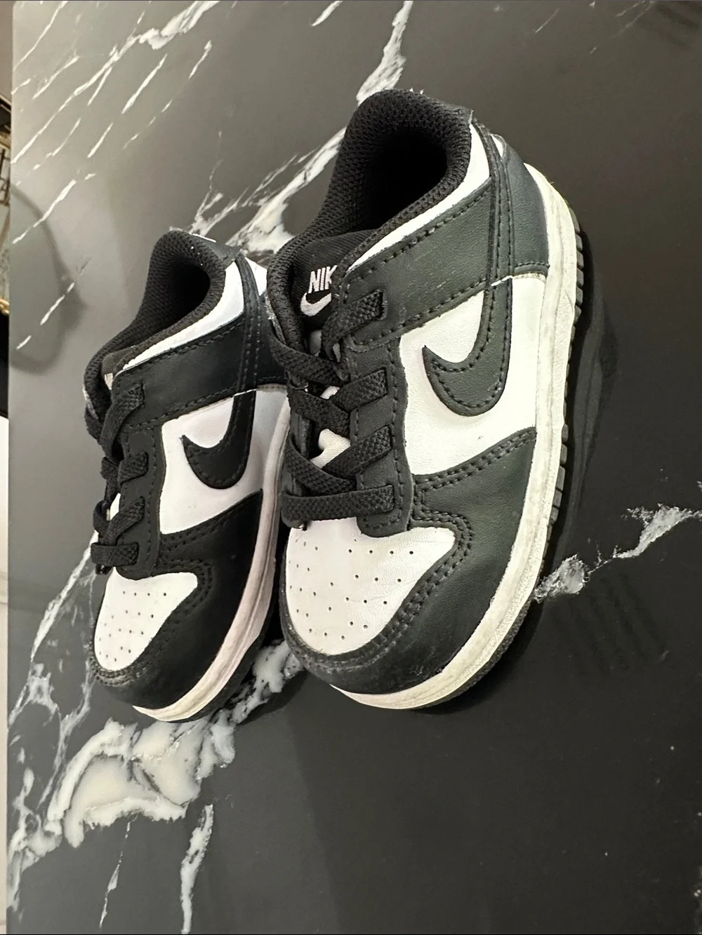 Nike Kids Black and White Low-Top Sneakers